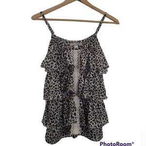 women's top Love change cheetah print tan top size small